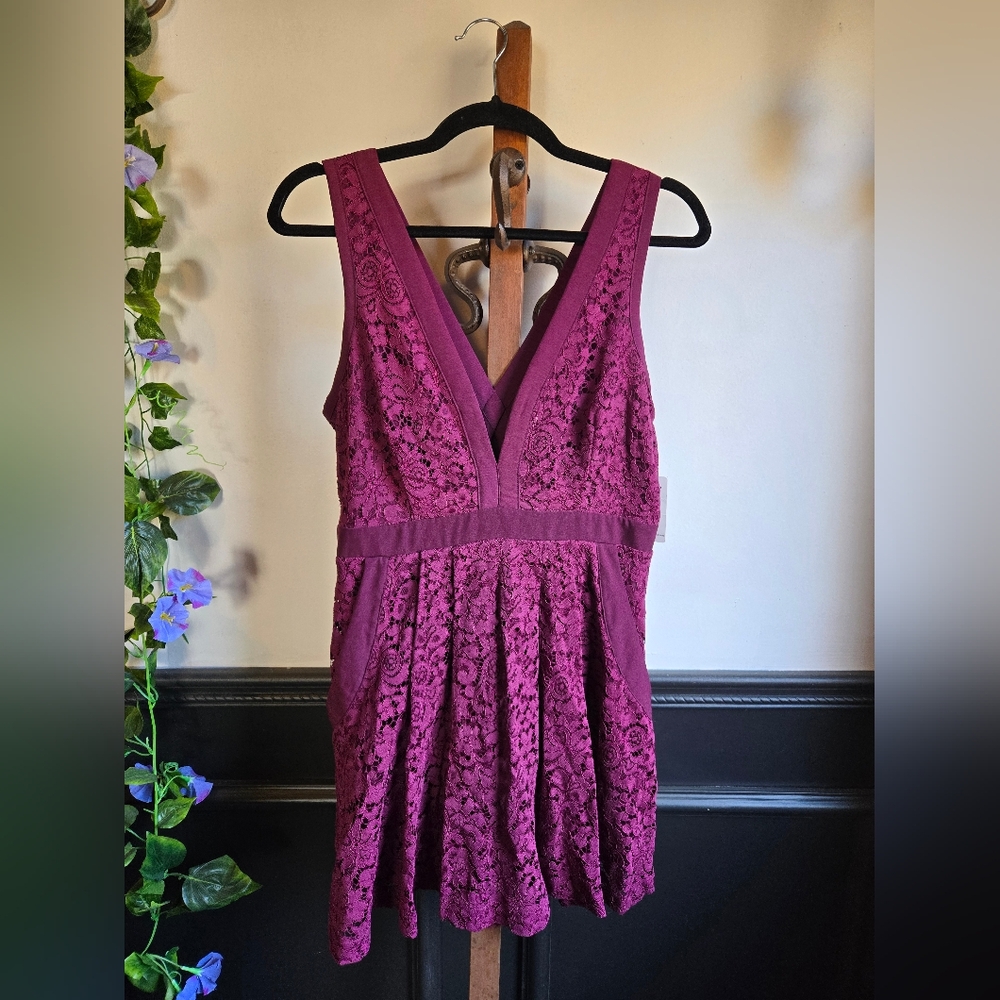 Purple Lace Cocktail Dress